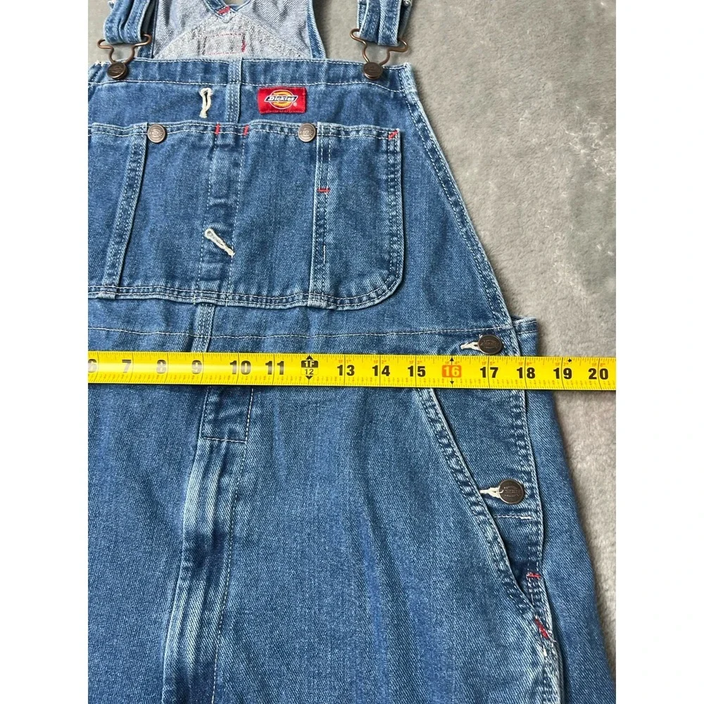 Dickies Overalls Men Size 34x31 Blue Utility Carpenter Workwear Denim
